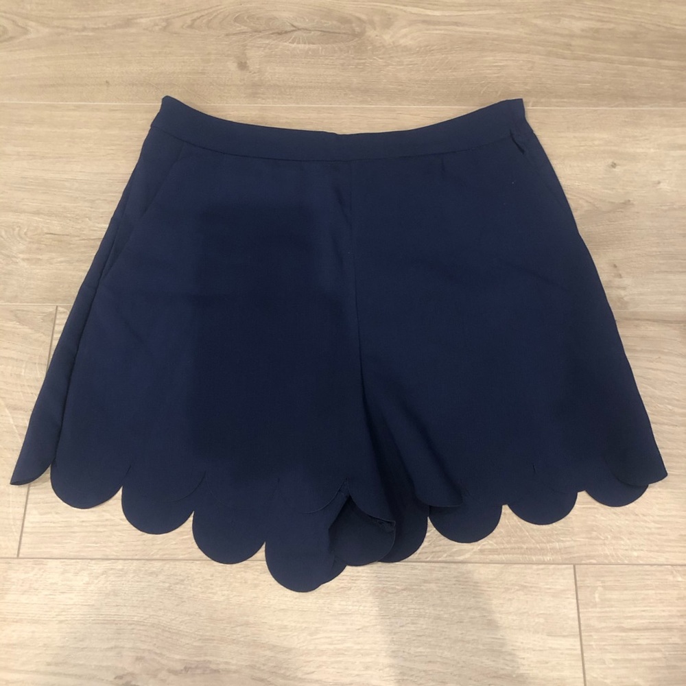 Navy blue fancy shorts with slight ruffles